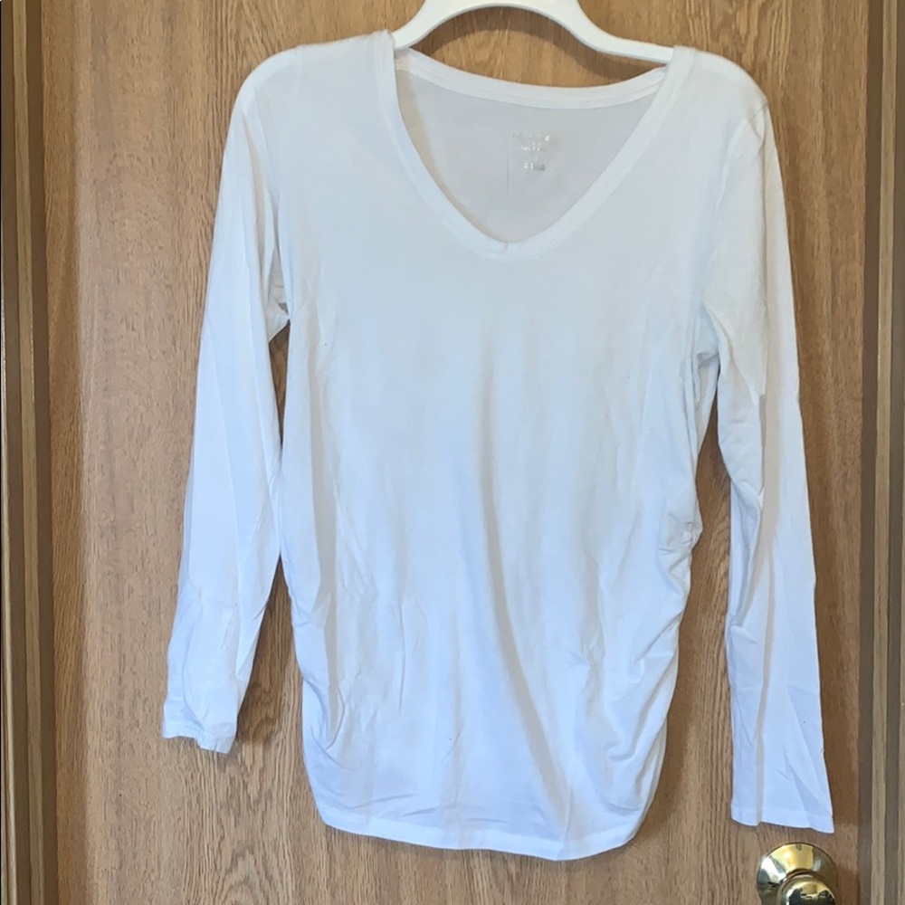 Long sleeve maternity white shirt